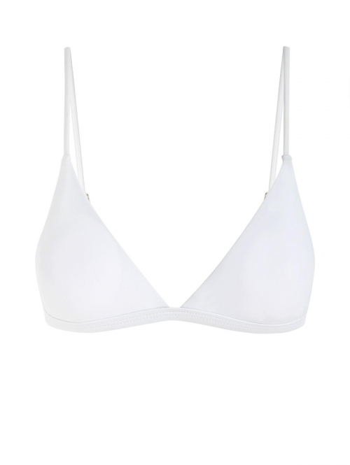 ZAFUL Thin Strap Plunge Bikini Top L White