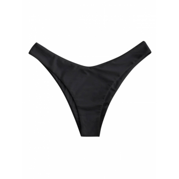 ZAFUL High Leg Plain Bikini Bottom M Black