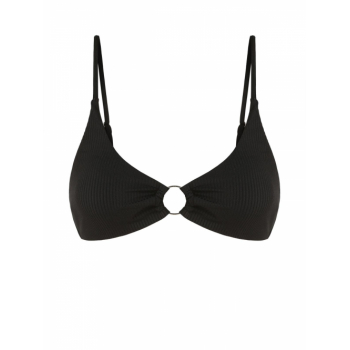 ZAFUL Solid Ribbed O-ring Bikini Top M Black