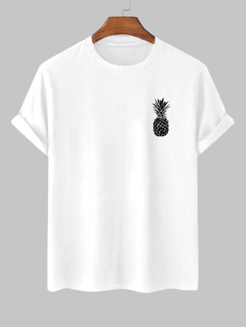 Tropical Pineapple Pattern Classic T-shirt L White