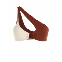 One Shoulder O-ring Bikini Top S Coffee