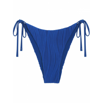 Ribbed Tie Side Bikini Bottom S Deep blue