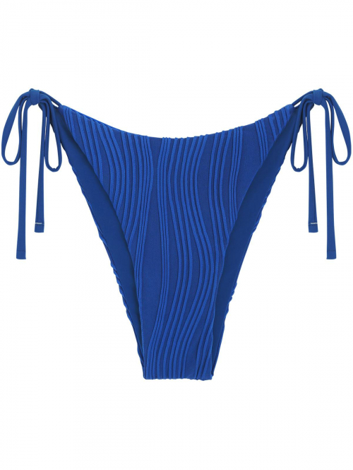 Ribbed Tie Side Bikini Bottom S Deep blue