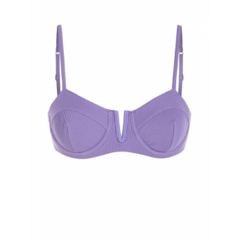 ZAFUL Textured Underwire V-wire Bikini Top S Purple