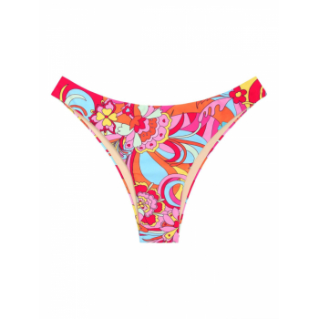 ZAFUL Flower Print Cheeky Bikini Bottom M Light pink