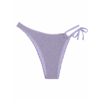 Asymmetrical Textured Tankini Bottom M Light purple