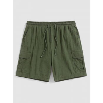 ZAFUL Multi-pockets Design Drawstring Casual Shorts M Deep green