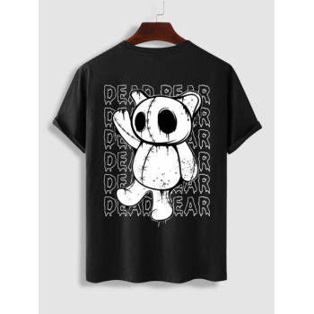 ZAFUL Men's Streetwear DEAD BEAR Graphic Short Sleeves Cotton Tee Xxl Black