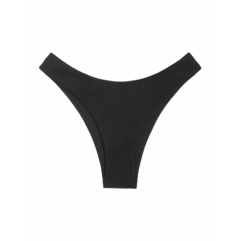 ZAFUL Textured Cheeky Bikini Bottom M Black