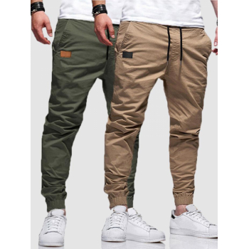 ZAFUL Men's 2Pcs Patched Pockets Drawstring Pants Set M Multi c