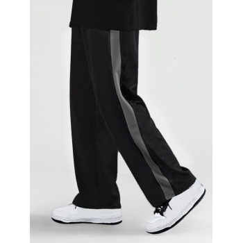 ZAFUL Men's Color Spliced Woven Strap Design Casual Pants S Black