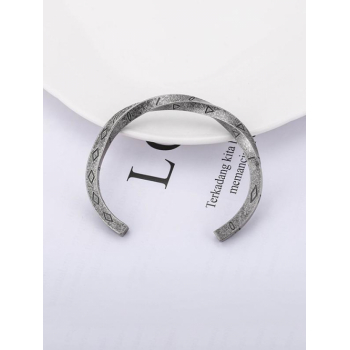 Titanium Steel Letter Twisted Cuff Bracelet