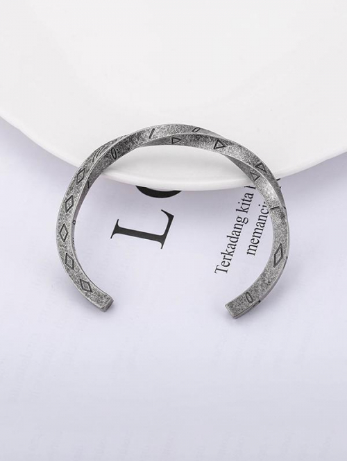 Titanium Steel Letter Twisted Cuff Bracelet