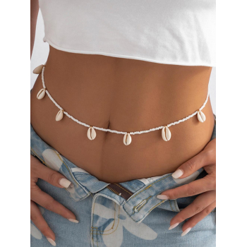 Fashion Women Shell Pendant Beads Weave Beach Waist Chain