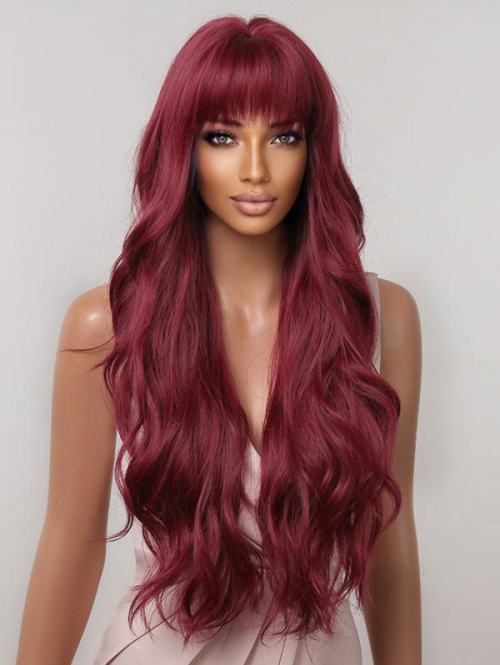 zaful Full Bang Long Wavy Synthetic Wig