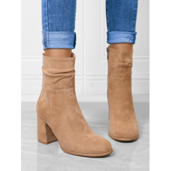 ZAFUL Women Side Zip Chunky Heel Faux Suede Ankle Boots