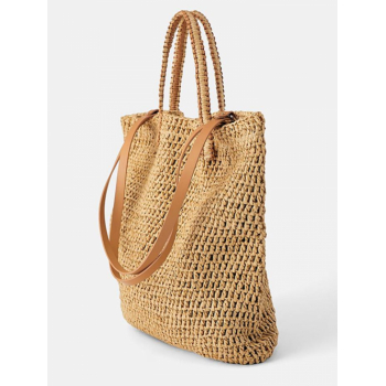 Raffia Straw Crochet Beach Vacation Shoulder Tote Bag