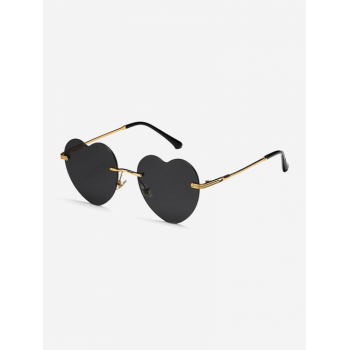 Fashion Women Heart Shape Metal Sunglasses