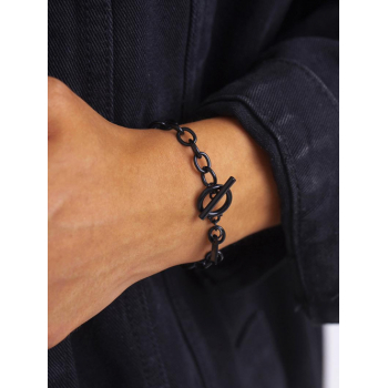 Toggle Clasp Ring Linked ID Bracelet