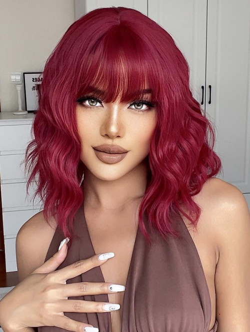 zaful See Thru Bang Shoulder Length Wavy Synthetic Wig