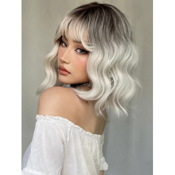 zaful Mixed Color See-through Bangs Short Curly Synthetic Wig