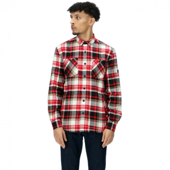 Regatta Mens Thamos Organic Cotton Check Long Sleeve Shirt L - Chest 41-42' (104-106.5cm)