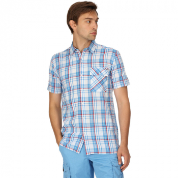 Regatta Mens Deavin Short Sleeve Casual Check Shirt 5XL - Chest 55-57' (140-145cm)