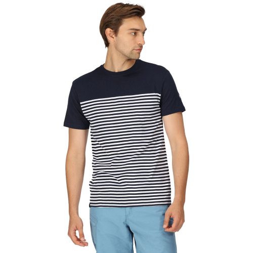 Regatta Mens Shorebay Coolweave Striped Tee T Shirt 5XL - Chest 55-57' (140-145cm)