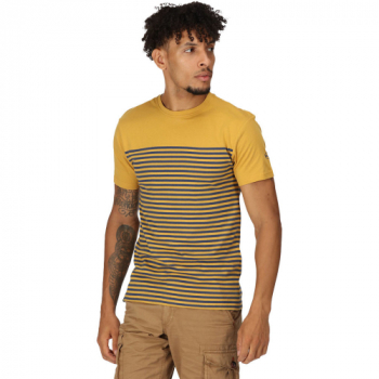 Regatta Mens Shorebay Coolweave Striped Tee T Shirt 3XL - Chest 49-51' (124.5-129.5cm)