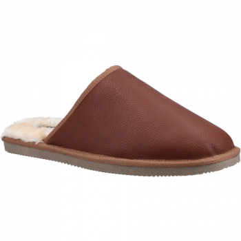 Hush Puppies Mens Coady Leather Memory Foam Slippers UK Size 6 (EU 40)