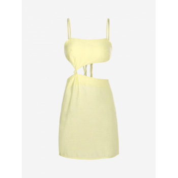 Bodycon Dress Cami Cut Out Mini Dress M Yellow