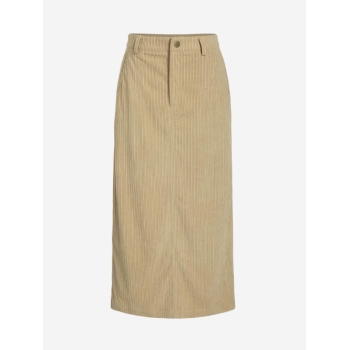 ZAFUL Back Slit Corduroy Midi Skirt S Light coffee