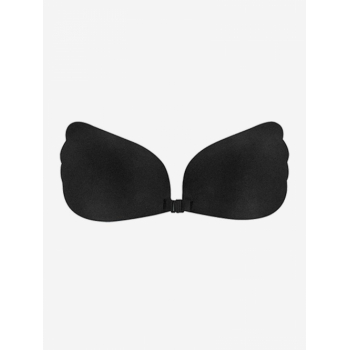 Wings Shape Reusable Push Up Gathering Strapless Bras Sticky Bra Adhesive Invisible Bra Cup b Black