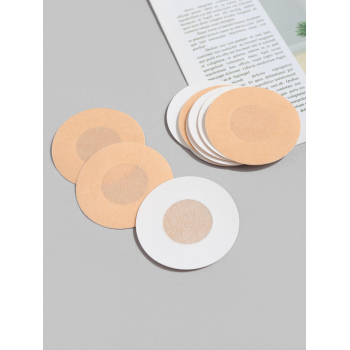 10Pcs Disposable Nipple Covers Invisible No Show Breast Pasties Adhesive Bra Non-Woven Swimming Wearing Chest Stickers Light coffee