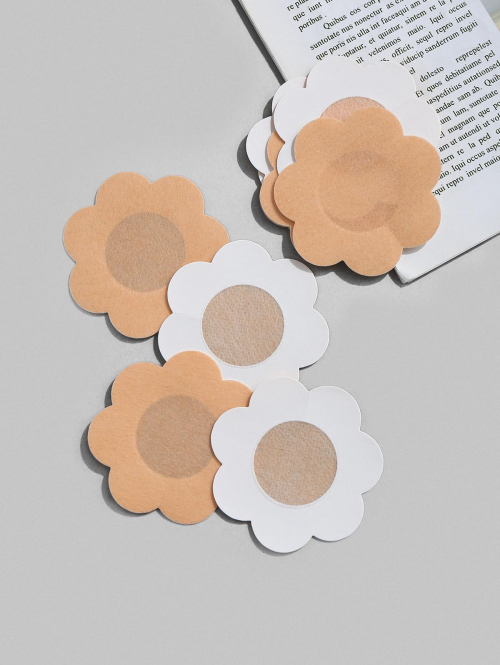 10Pcs Breast Petals Self-adhesive Nipple Stickers Nipple Covers Light coffee