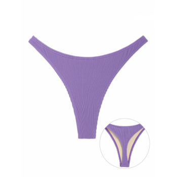 ZAFUL Textured Solid Bikini Thong Bottom L Purple