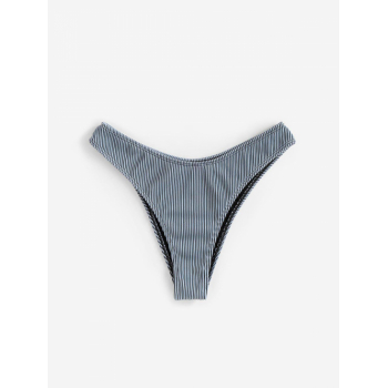 Ribbed Brazilian Bikini Bottom M Blue