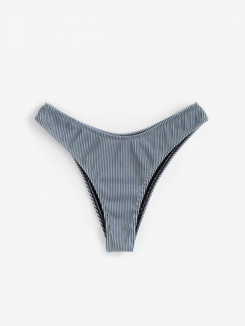 Ribbed Brazilian Bikini Bottom M Blue