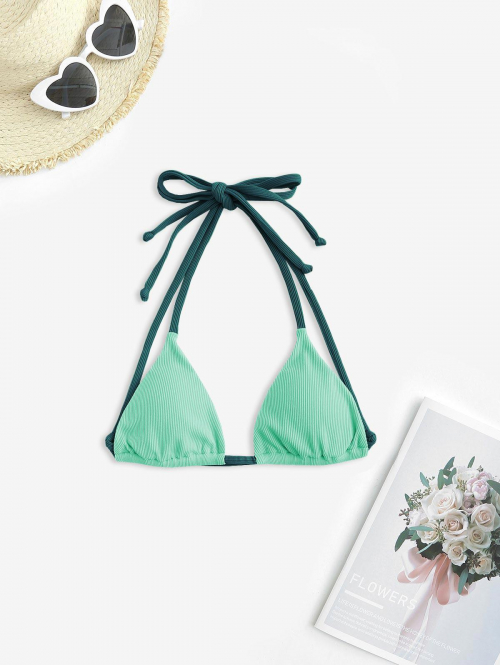 Halter Bikini Top S Light green