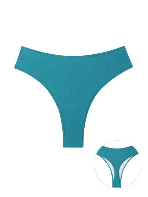 High Waisted Thong Swim Bottom Xxl Deep green