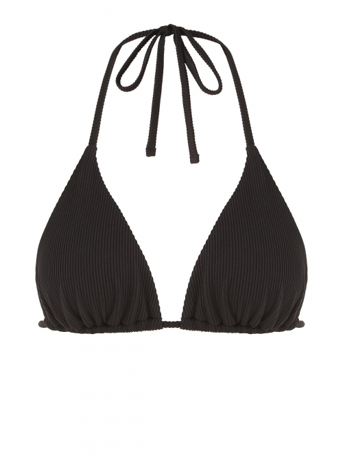 ZAFUL Textured Triangle Bikini Top L Black