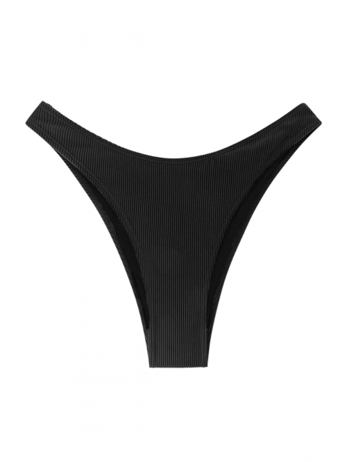 ZAFUL Cheeky Textured Bikini Bottom M Black