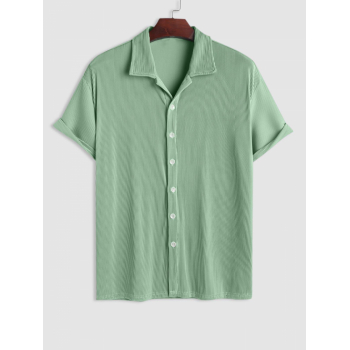 ZAFUL Men's ZAFUL Plain Textured Ribbed Short Sleeves Shirt Xl Light green