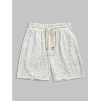 ZAFUL Textured Knitted Sports Casual Shorts L White