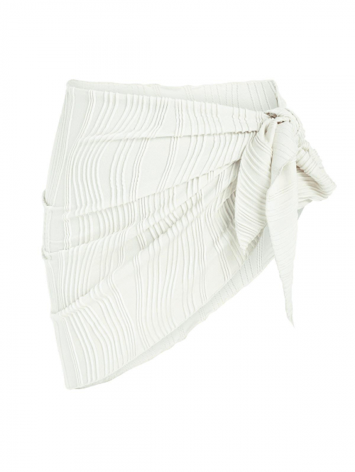 Women Beach ZAFUL Textured Tie Side Beach Sarong White