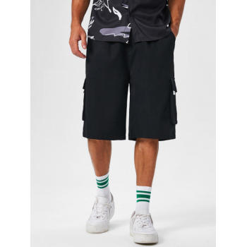 ZAFUL Multi Pockets Design Drawstring Cargo Shorts Xl Black