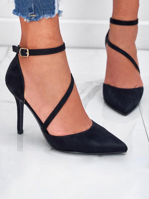 Women Ankle Strap Pointed Toe Stilettos Pumps