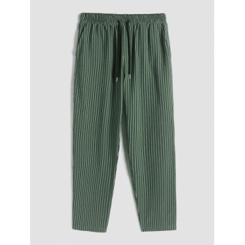 ZAFUL Men's ZAFUL Striped Drawstring Casual Pants S Deep green