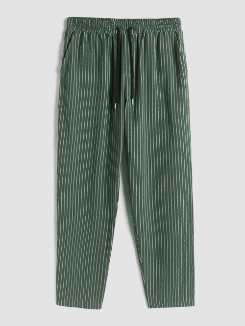 ZAFUL Men's ZAFUL Striped Drawstring Casual Pants S Deep green