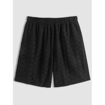 ZAFUL Openwork Lace Casual Shorts L Black